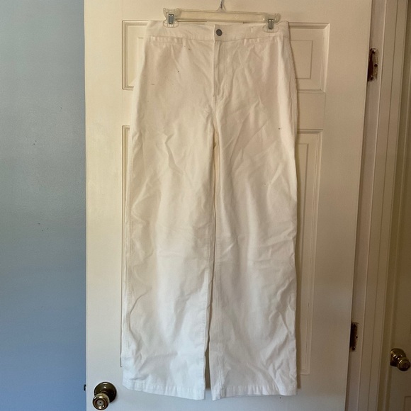 Madewell The Emmett Wide-Leg Pant in Corduroy Winter White Size 27 NWT - Picture 1 of 15